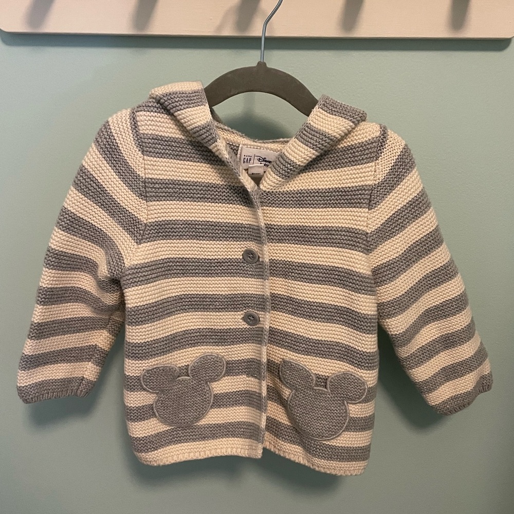 Baby Gap Disney Mickey Mouse Striped Brannan Bear Sweater